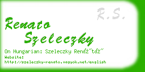 renato szeleczky business card